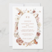 Wilde Bloem Vlinder Terracotta Waterverf Kaart (Voorkant)