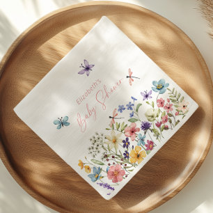Wilde Bloem Vlinder Tuin Baby Shower Servetten