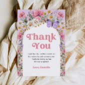 Wilde Bloem Vlinder Verjaardag Bedankt Kaart
