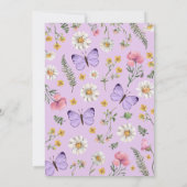 Wilde Bloem Vlinder Verjaardag Bedankt Kaart (Achterkant)
