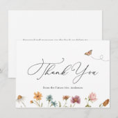 Wilde bloem Vrijgezellenfeest Bedankt voor je brie Notitiekaartje (Voorkant / Achterkant)