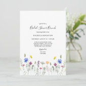 Wilde bloem Vrijgezellenfeest Brunch Uitnodiging (Staand voorkant)