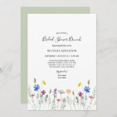 Wilde bloem Vrijgezellenfeest Brunch Uitnodiging (Voorkant / Achterkant)