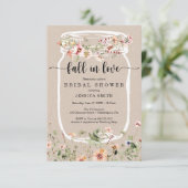 Wilde bloem Vrijgezellenfeest Mason Jar Pink Uitno Kaart (Staand voorkant)