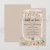 Wilde bloem Vrijgezellenfeest Mason Jar Pink Uitno Kaart (Voorkant / Achterkant)