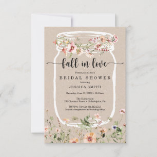 Wilde bloem Vrijgezellenfeest Mason Jar Pink Uitno Kaart