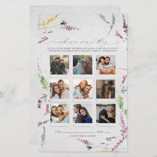 Wilde bloem Waar waren ze Bruidsjonker spel (Voorkant / Achterkant)