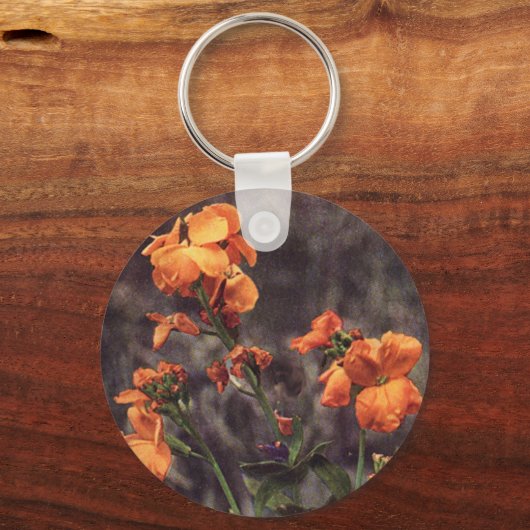 Wilde bloem: Wallbloem Sleutelhanger (Voorkant)