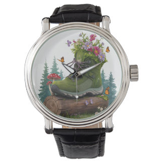 Wilde bloem wandelschoenen horloge