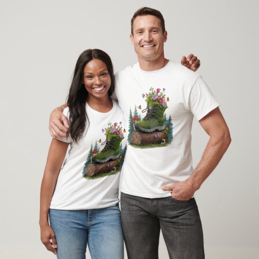 Wilde bloem wandelschoenen t-shirt (Unisex)