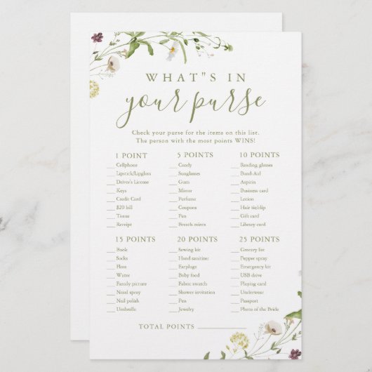 Wilde bloem wat er in je paarse vrijgezellenfeest  (Voorkant / Achterkant)