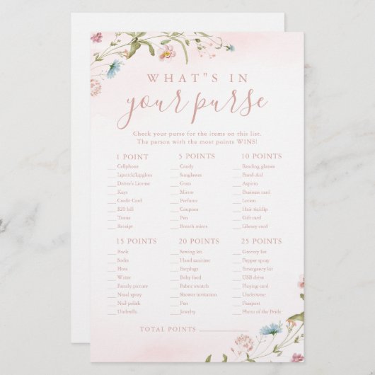 Wilde bloem wat er in je paarse vrijgezellenfeest  (Voorkant / Achterkant)