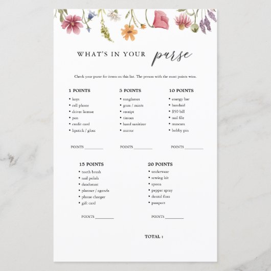 Wilde bloem Wat zit er in je bruidsspel? (Voorkant)