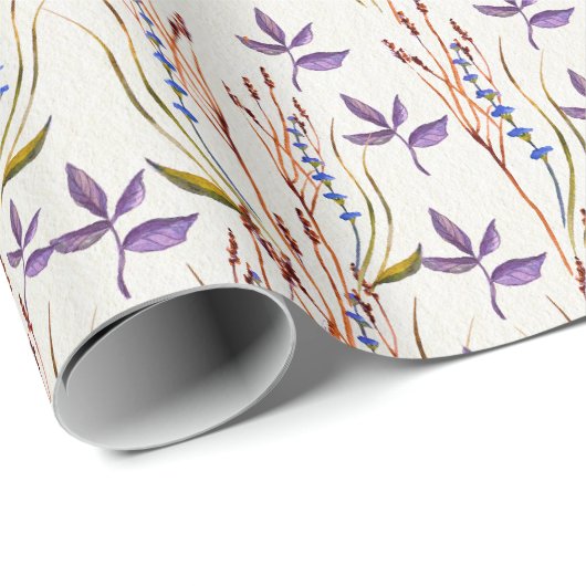Wilde bloem watercolor afdruk cadeaupapier (Rol Hoek)