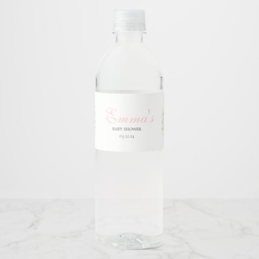 Wilde bloem waterlabels, waterfleslabels waterfles etiket (Voorkant)
