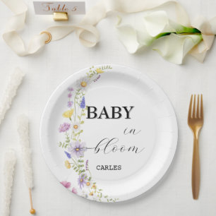 Wilde Bloem Waterverf Baby in Bloei Papieren Bordje
