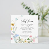 Wilde bloem Waterverf Baby shower Kaart (Staand voorkant)