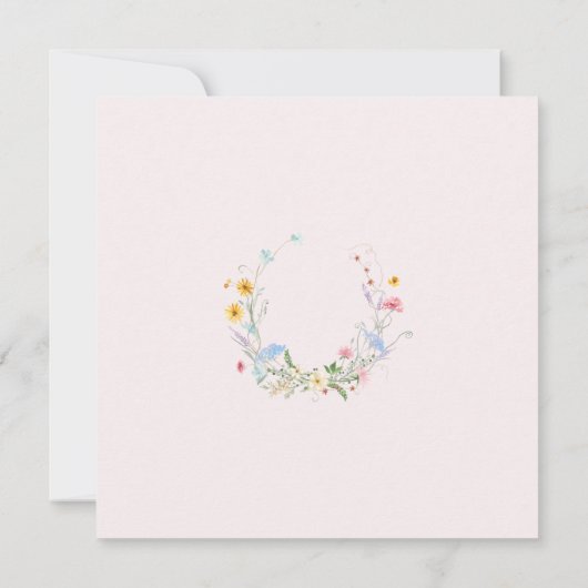 Wilde bloem Waterverf Baby shower Kaart (Achterkant)