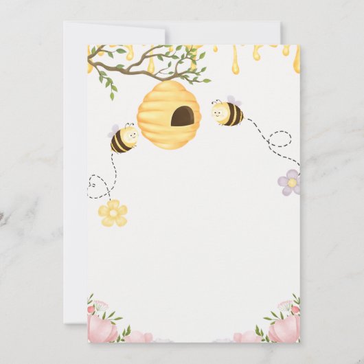 Wilde Bloem Waterverf Bijen Kaart (Achterkant)