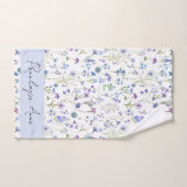 Wilde Bloem Waterverf Blauw Paarse Script Naam Handdoek (Handdoek)