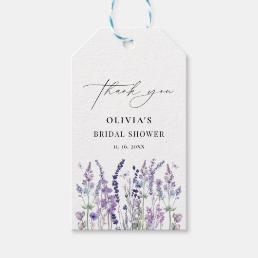  Wilde Bloem Waterverf Bloem Bruiloft Feest  Cadeaulabel (Voorkant)