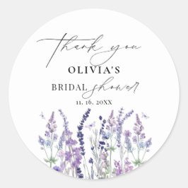  Wilde Bloem Waterverf Bloem Bruiloftsborrel  Ronde Sticker