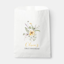 Wilde bloem waterverf bloem eerste verjaardag