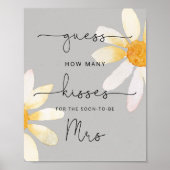 Wilde bloem waterverf bloem hoe veel kusjes poster (Voorkant)