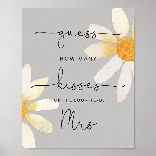 Wilde bloem waterverf bloem hoeveel kusjes poster (Voorkant)