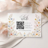 Wilde Bloem Waterverf Bloemige Trouw QR Code RSVP Kaartje