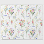 Wilde Bloem Waterverf Bloemmotief Cadeaupapier (Vlak)