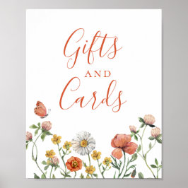 Wilde bloem waterverf bloemstuk Cadeaukaarten Bord Poster