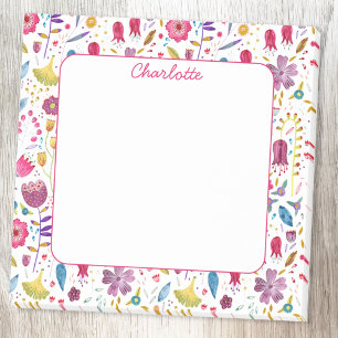 Wilde Bloem Waterverf Bloemstuk Gepersonaliseerd Post-it® Notes