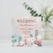 Wilde bloem Waterverf Blush Pink Weddenschap Kaart (Staand voorkant)