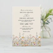 Wilde Bloem Waterverf Boho Bloemencode QR Code Tro Kaart (Staand voorkant)