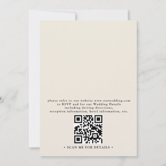 Wilde Bloem Waterverf Boho Bloemencode QR Code Tro Kaart (Achterkant)