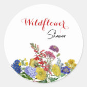 Wilde bloem Waterverf Floral Vrijgezellenfeest Ronde Sticker (Voorkant)