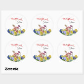 Wilde bloem Waterverf Floral Vrijgezellenfeest Ronde Sticker (Vel)
