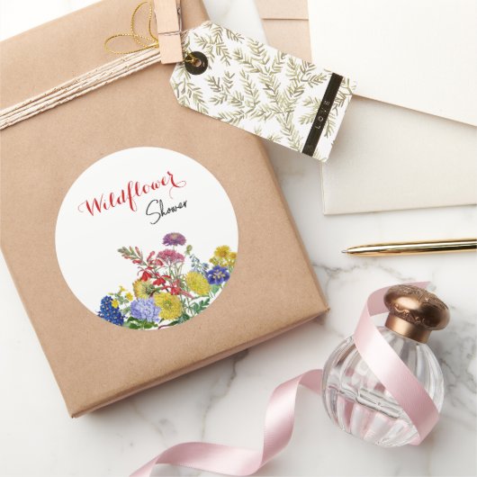 Wilde bloem Waterverf Floral Vrijgezellenfeest Ronde Sticker (Geschenken)
