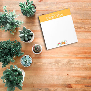 wilde bloem waterverf geel notitieblok