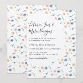 Wilde bloem Waterverf Grieks huwelijk Kaart (Voorkant / Achterkant)