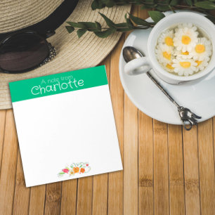  wilde bloem waterverf groen notitieblok