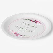 Wilde bloem Waterverf Initialen Fsia ID954 Papieren Bordje (Gekanteld)