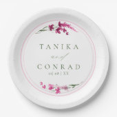 Wilde bloem Waterverf Initialen Fsia ID954 Papieren Bordje (Voorkant)