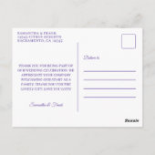 Wilde Bloem Waterverf Rand Bruiloft Dank Je Briefkaart (Achterkant)