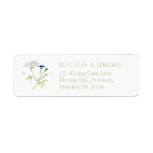 Wilde bloem waterverf retouradres sticker (Voorkant)