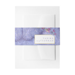 Wilde bloem Waterverf Texture Peri ID954 Uitnodigingen Wikkel