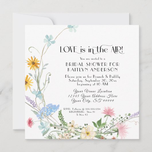 Wilde bloem Waterverf Vrijgezellenfeest Kaart (Voorkant)