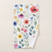 Wilde Bloem Waterverf Weide Botanische Bloem Bad Handdoek (Handdoek)