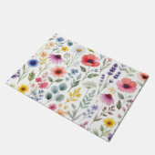 Wilde Bloem Waterverf Weide Botanische Bloem Deurmat (Schuin)